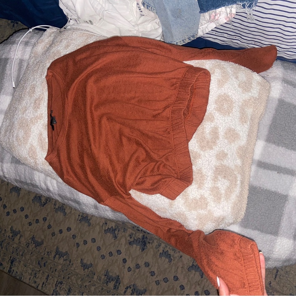 Cute semi-cropped flowy long sleeve